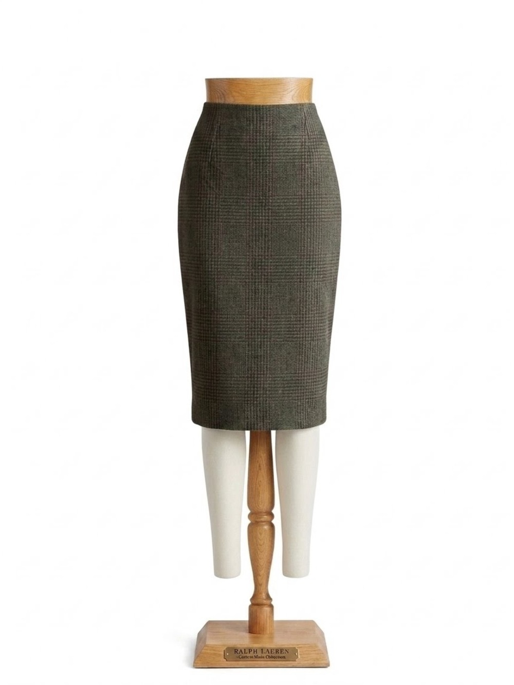Ralph Lauren Black Label Cashmere Plaid Pencil Skirt Silk Lined Dark Academia 8